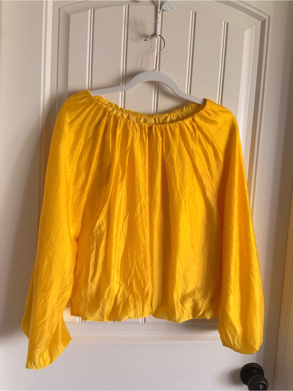 Banana Republic Yellow Puff Sleeve Blouse